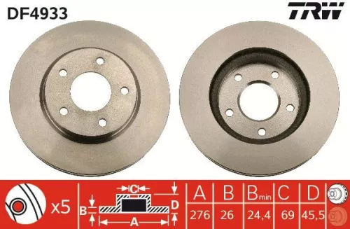 Remschijf TRW DF4933)
