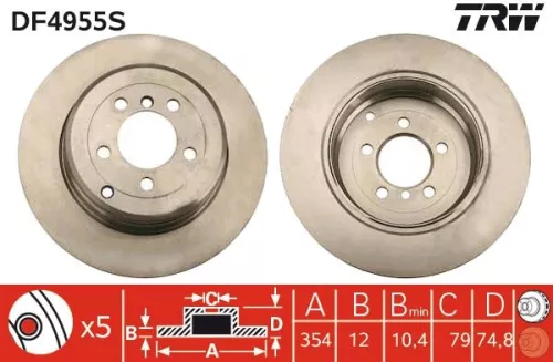 Remschijf TRW DF4955S)