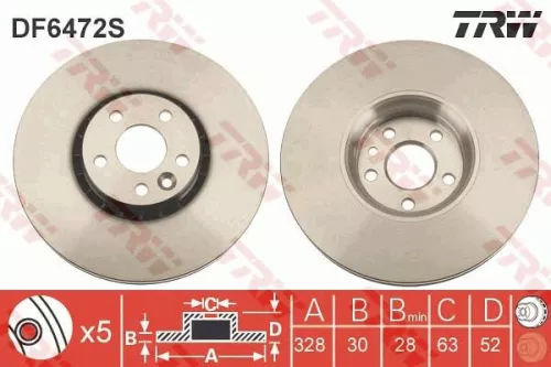 Remschijf TRW DF6472S)