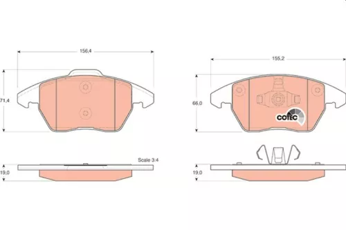 Brake Pad Set, disc brake TRW GDB1605)