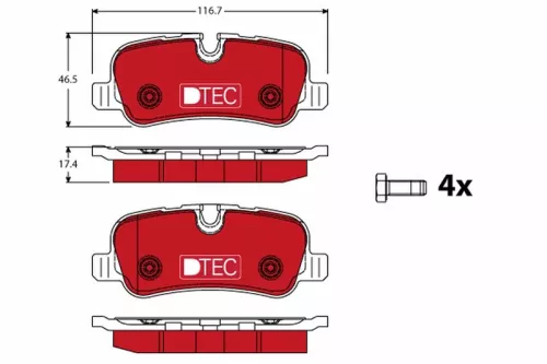 Brake Pad Set, disc brake TRW GDB1632DTE)