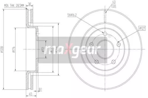 Remschijf MAXGEAR 19-2323)