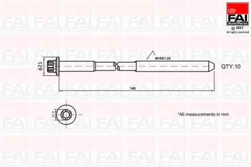 Cilinderkopboutenset FAI AutoParts B1140)