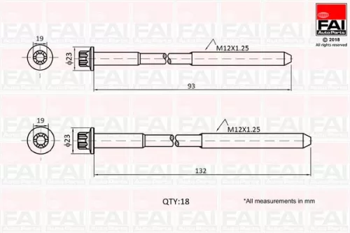 Cilinderkopboutenset FAI AutoParts B2201)