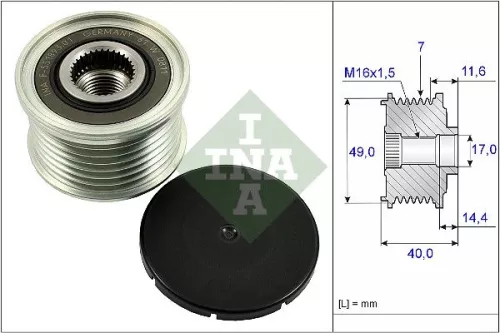 Vrijloopkoppeling van de dynamo Schaeffler INA 535 0254 10)