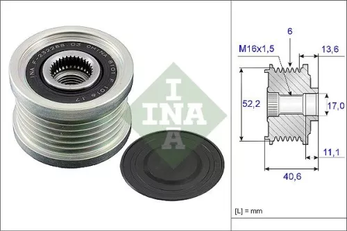 Vrijloopkoppeling van de dynamo Schaeffler INA 535 0044 10)