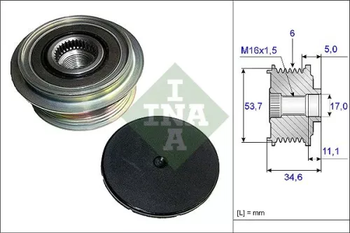Vrijloopkoppeling van de dynamo Schaeffler INA 535 0125 10)