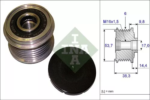 Vrijloopkoppeling van de dynamo Schaeffler INA 535 0203 10)