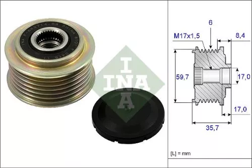 Vrijloopkoppeling van de dynamo Schaeffler INA 535 0225 10)