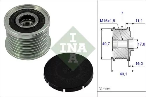 Vrijloopkoppeling van de dynamo Schaeffler INA 535 0021 10)
