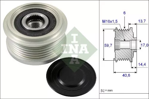 Vrijloopkoppeling van de dynamo Schaeffler INA 535 0228 10)