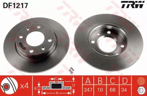 Remschijf TRW DF1217)