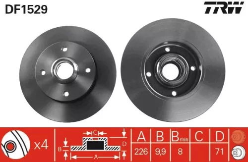 Brake Disc TRW DF1529)