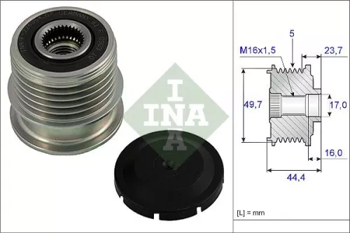 Vrijloopkoppeling van de dynamo Schaeffler INA 535 0011 10)