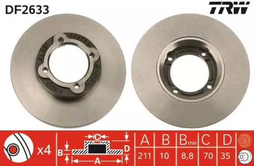 Remschijf TRW DF2633)