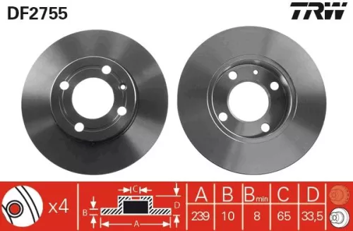 Remschijf TRW DF2755)