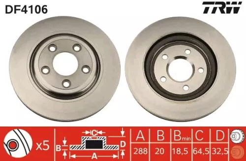 Remschijf TRW DF4106)