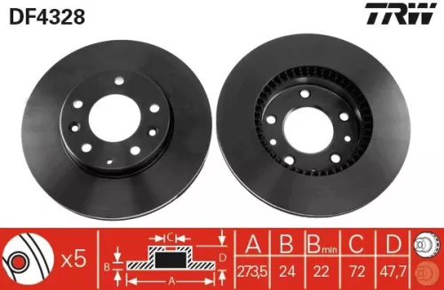 Remschijf TRW DF4328)