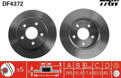 Brake Disc TRW DF4372)