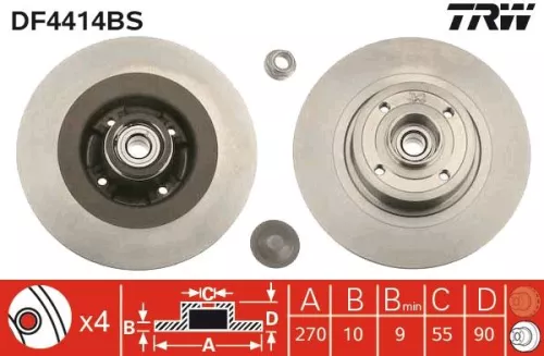 Brake Disc TRW DF4414BS)