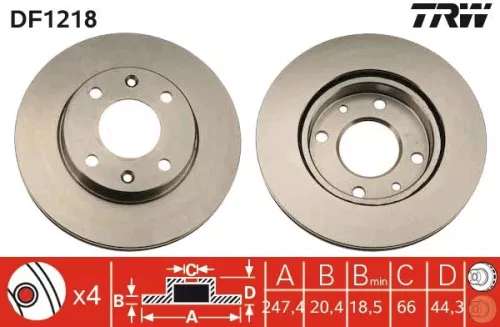 Remschijf TRW DF1218)