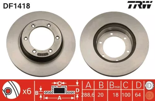 Remschijf TRW DF1418)