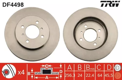 Remschijf TRW DF4498)