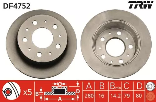 Remschijf TRW DF4752)