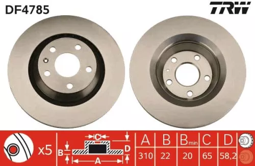 Remschijf TRW DF4785)