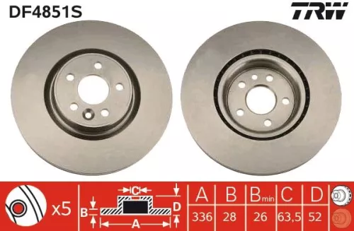Remschijf TRW DF4851S)