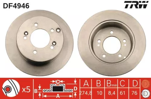 Remschijf TRW DF4946)