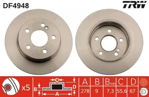 Remschijf TRW DF4948)