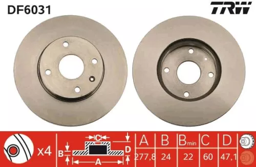 Remschijf TRW DF6031)