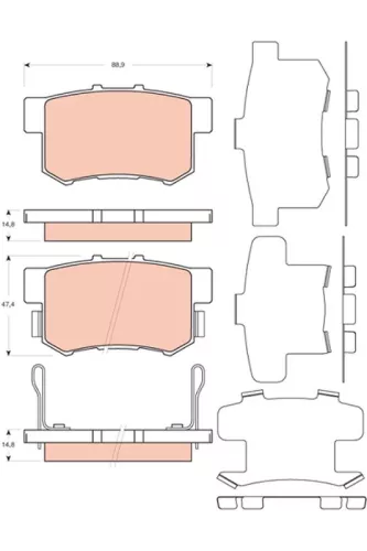 Remblokkenset, schijfrem TRW GDB3447)
