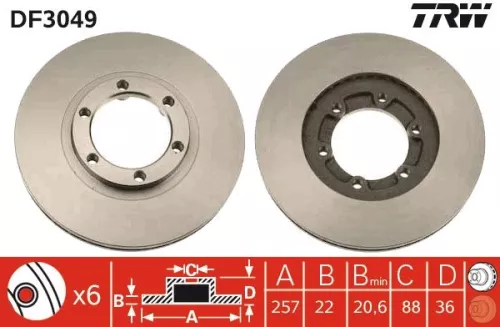 Remschijf TRW DF3049)