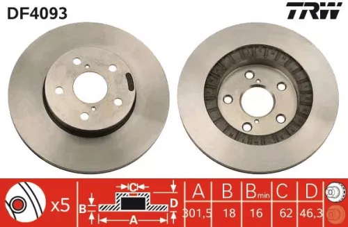 Remschijf TRW DF4093)