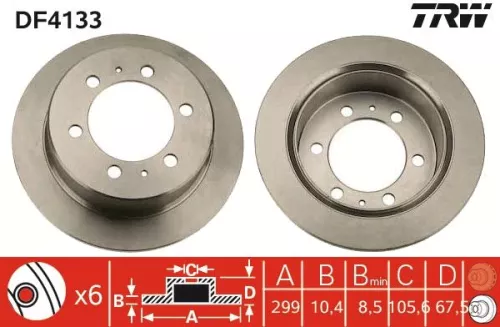 Remschijf TRW DF4133)