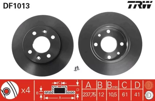 Brake Disc TRW DF1013)