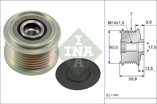 Vrijloopkoppeling van de dynamo Schaeffler INA 535 0215 10)