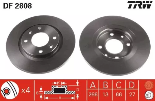 Remschijf TRW DF2808)
