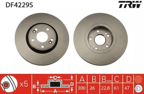 Remschijf TRW DF4229S)