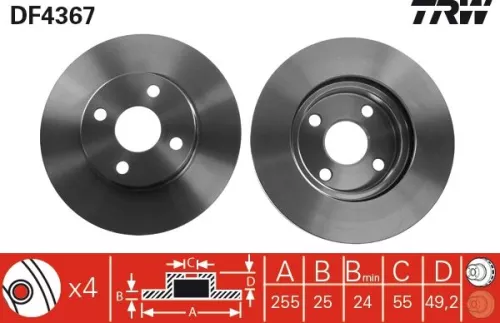 Remschijf TRW DF4367)