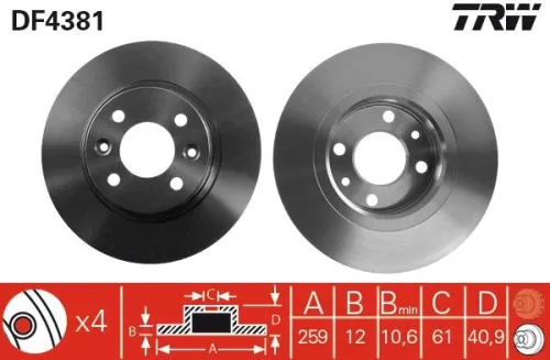 Remschijf TRW DF4381)