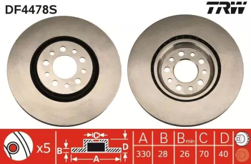 Remschijf TRW DF4478S)