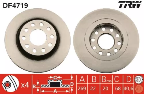 Remschijf TRW DF4719)
