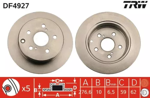 Remschijf TRW DF4927)
