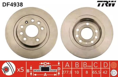 Remschijf TRW DF4938)