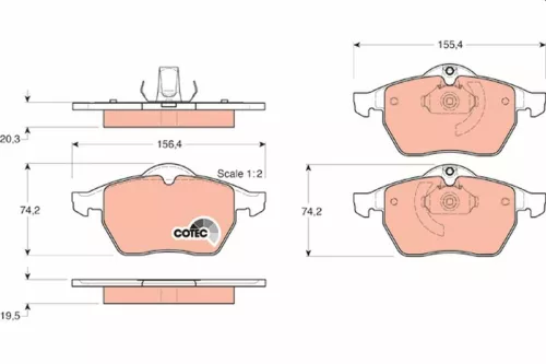Brake Pad Set, disc brake TRW GDB1271)