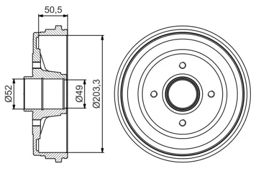 Brake Drum BOSCH 0 986 477 206)