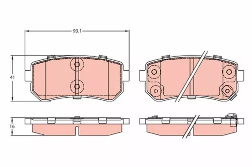 Brake Pad Set, disc brake TRW GDB3421)